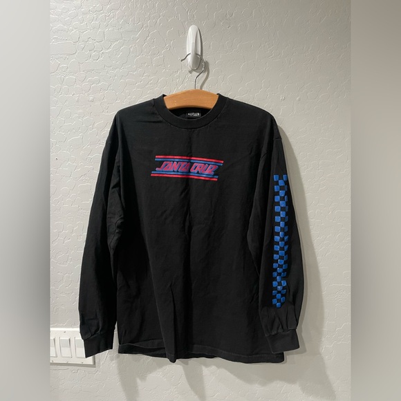 Vintage NHS Santa Cruz Skateboarding Checkered L/S Shirt Size Medium - Picture 1 of 7